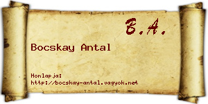 Bocskay Antal névjegykártya