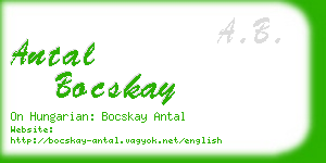 antal bocskay business card